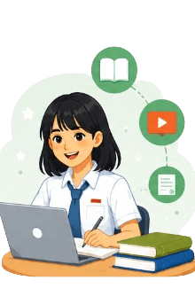 Siswa belajar dengan platform digital